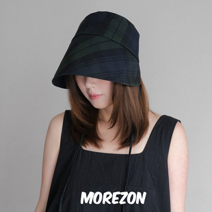 MOREZON【KREUZZZ】设计师25AW新款潮人休闲百搭格纹系带侍女帽子
