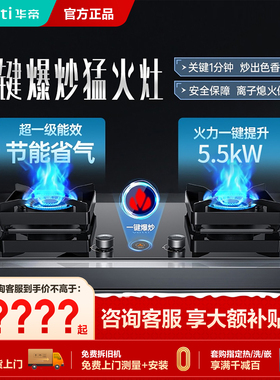 华帝燃气灶i10095B家用双灶台猛火嵌入式天然气液化气官方旗舰店