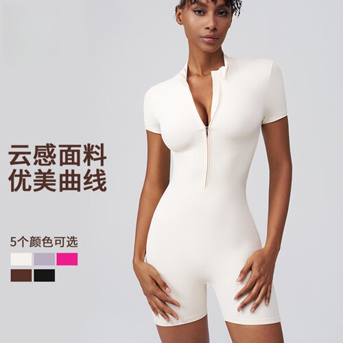 2025秋新品欧美拉链连体瑜伽衣