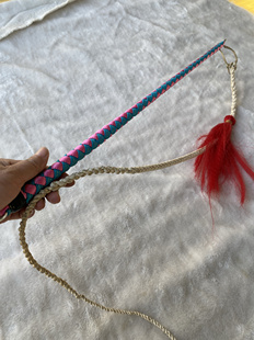 彩色牛皮鞭头放牧鞭子放羊神器牧羊鞭子放牛鞭子响鞭线鞭子鞭头