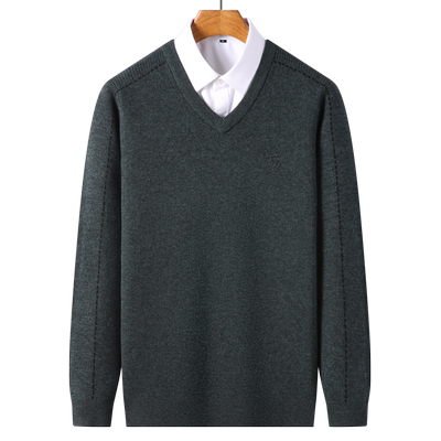 纯羊毛羊毛衫男冬季保暖毛衣