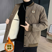 冬季 保暖衣服 青年男装 外套男加绒加厚棒球领夹克男装 2025秋冬新款