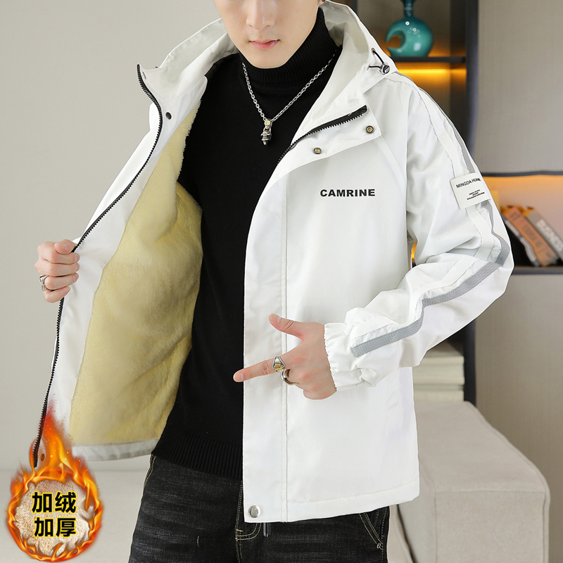 秋冬保暖加绒加厚夹克男