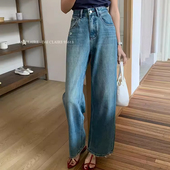 现货 潮裤 代嘉儿daiclaire牛仔裤 阔腿裤 95613 女春秋宽松直筒裤
