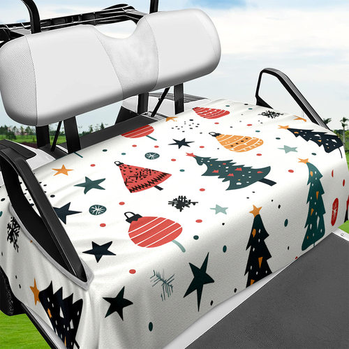 圣诞印花系列高尔夫球易于清洁和安装观光车套高尔夫球车座椅套80