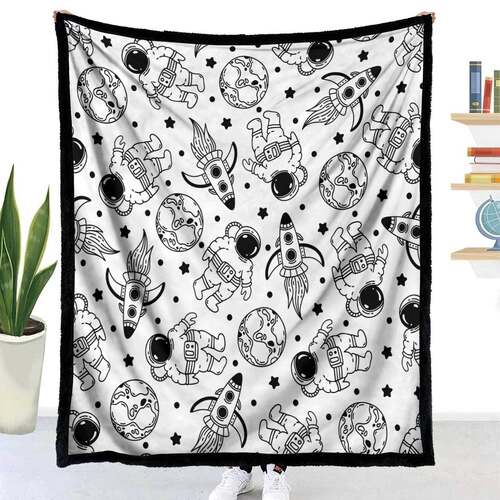 定制绘画涂鸦毛毯减压创意毯子可洗礼品毯DIY Coloring Blanket11