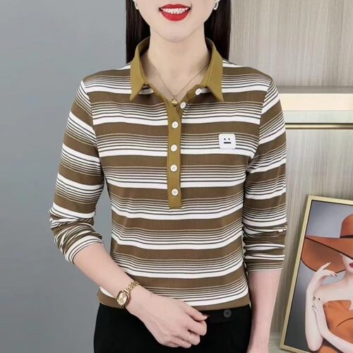 【芭拉婷】短袖t恤女高档印花POLO衫洋气时尚妈妈夏装女装运动上