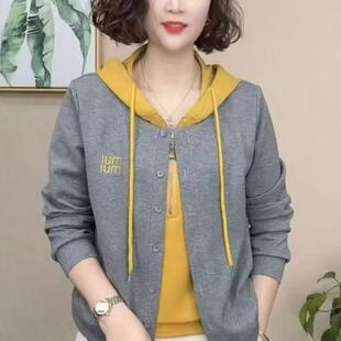 芭拉婷 假长袖 搭欧货新款 百搭T恤两件秋季 妈妈打底202 洋气修身