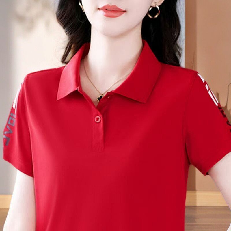 【芭拉婷】翻领POLO衫女装短袖夏季新款广场舞蹈服休闲宽松显瘦运