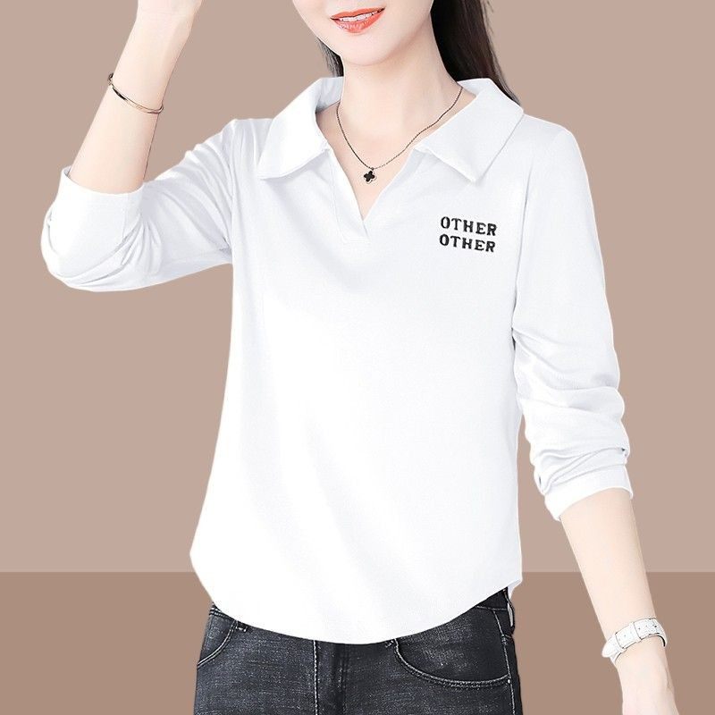 【芭拉婷】高档纯色长袖打底衫女T恤衫早秋季韩版刺绣妈妈装百搭,女装/女士精品,T恤,淘宝优惠券,粉丝福利购,淘宝优惠卷