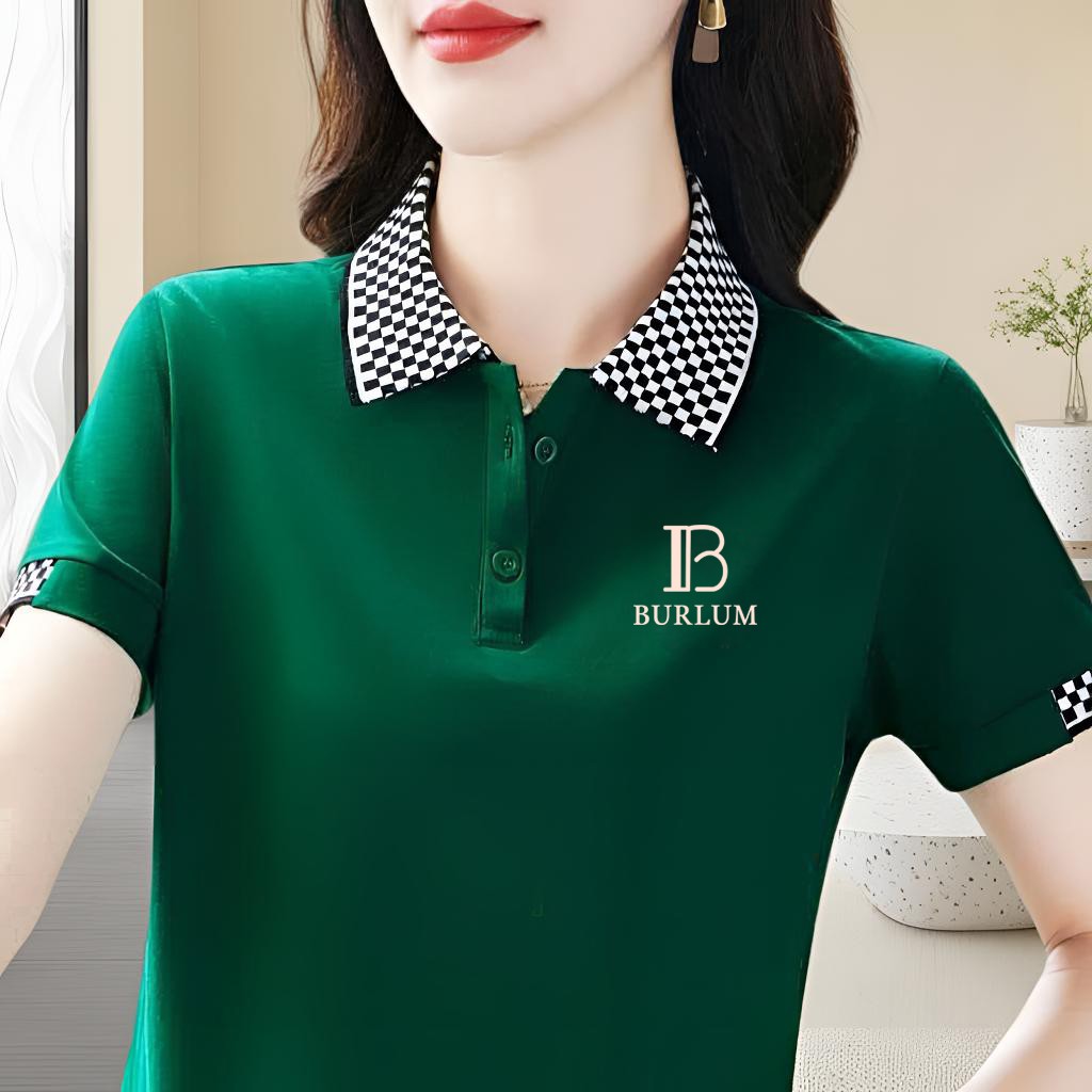 高档妈妈装短袖POLO衫休闲上衣夏季新款中年女洋气减龄显瘦潮流