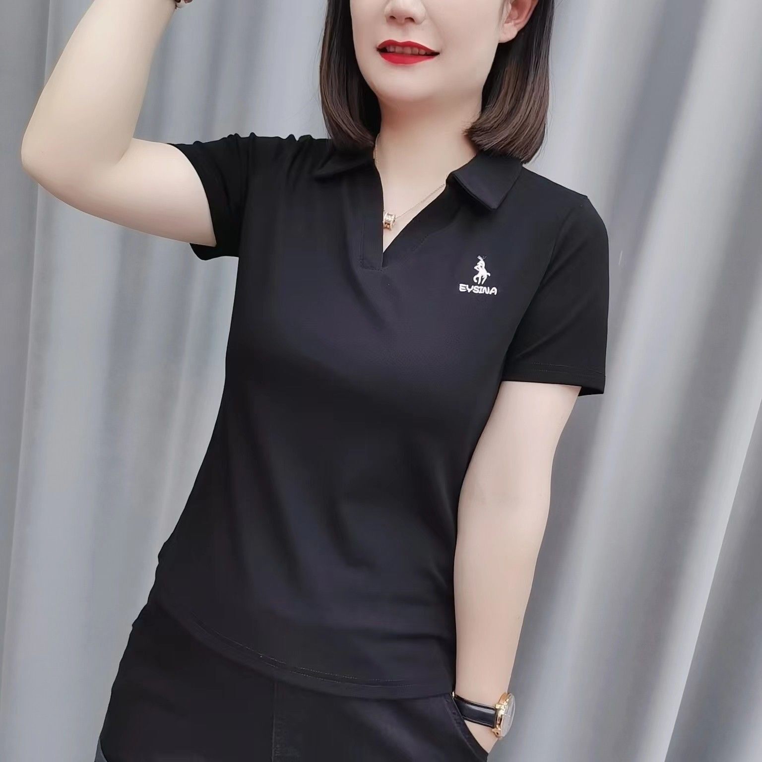 简约短袖t恤女2026夏季新款显年轻洋气大码女装休闲运动打底上衣