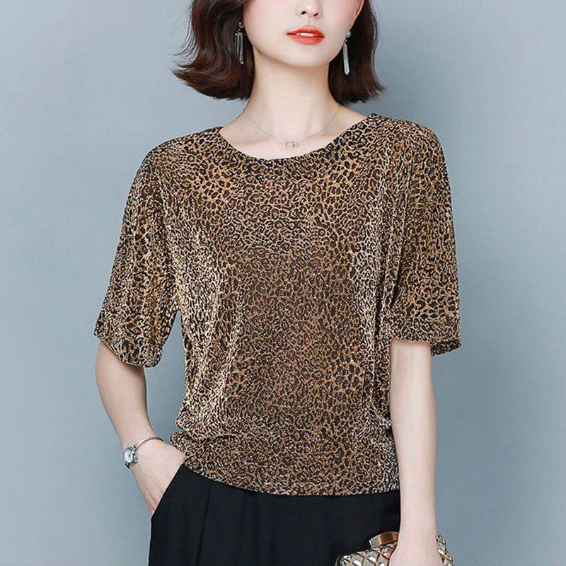 【芭拉婷家】亮丝上衣女打底T恤新款ins贵短袖夫人夏宽松丝小衫遮