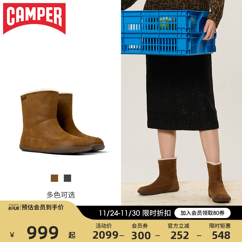 加绒保暖雪地靴女鞋Camper