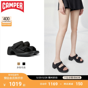 Camper看步女鞋 Sandal夏季 子高跟凉拖 粗跟凉鞋 新款 厚底鞋 Thelma