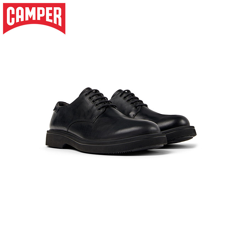 Camper看步男鞋Norman新款品质商务休闲鞋低帮软底复古通勤皮鞋
