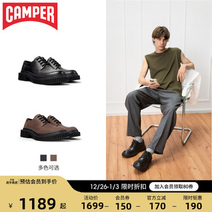 Pix 潮流休闲皮鞋 Berlin黑色经典 系带德比鞋 款 Camper看步男鞋