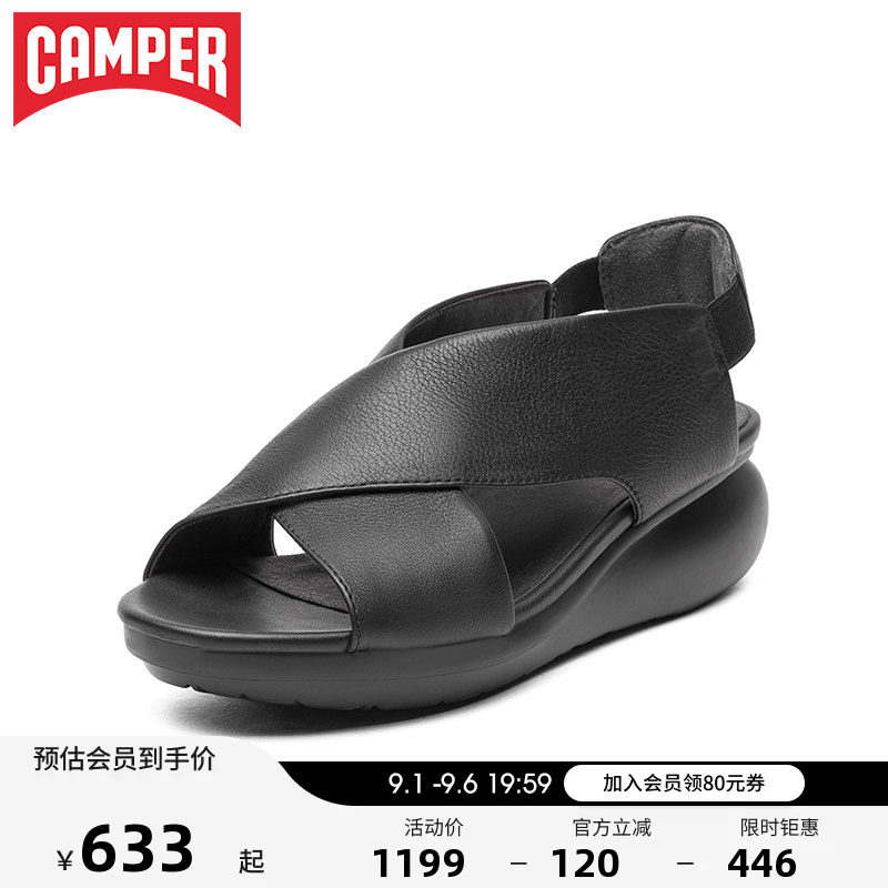 Camper女鞋通勤交叉带厚底图片