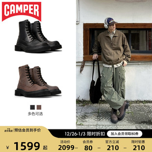 马丁靴新款 时尚 增高英伦风系带皮靴 Berlin经典 Camper看步男靴Pix