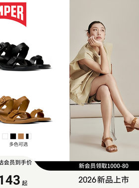 【新品】Camper看步女鞋Kora Sandal优雅夏季中跟一字搭扣凉鞋