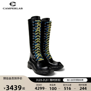 高筒靴系带皮靴骑士靴 个性 CAMPERLAB看步男女靴Vamonos新款 时尚