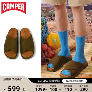 软木厚底沙滩鞋 Camper看步男鞋 Brutus Sandal 休闲交叉软底拖鞋
