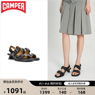 真皮高跟鞋 Camper看步女鞋 女厚底法式 粗跟凉鞋 Dina新款 夏季