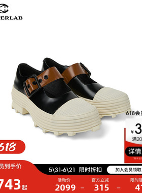 CAMPERLAB看步女鞋Traktori新款潮流玛丽珍鞋时尚拼色小皮鞋
