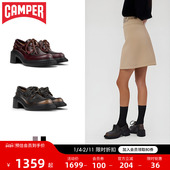 Pix London复古时尚 真皮高跟皮鞋 Camper看步女鞋 通勤系带德比鞋