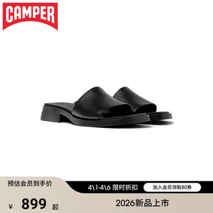 Dana棕色优雅低跟凉鞋 新品 Camper看步女鞋 舒适透气拖鞋 夏季