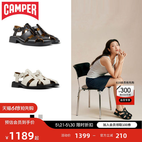 Camper看步夏季女士罗马凉鞋
