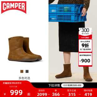 加绒保暖中筒靴时尚 Camper看步女鞋 新款 Cami冬季 户外雪地靴 Peu