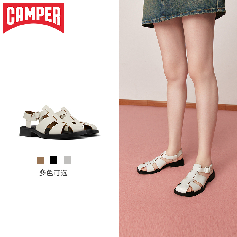 Camper看步方头镂空女鞋