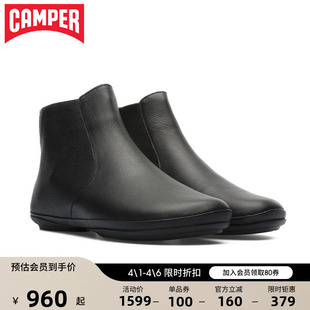 Nina时尚 休闲短靴潮流黑色简约平底踝靴 Right Camper看步女鞋