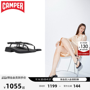 【新品】Camper看步女鞋Dana简约夏季夹脚方跟凉鞋日常低跟人字拖