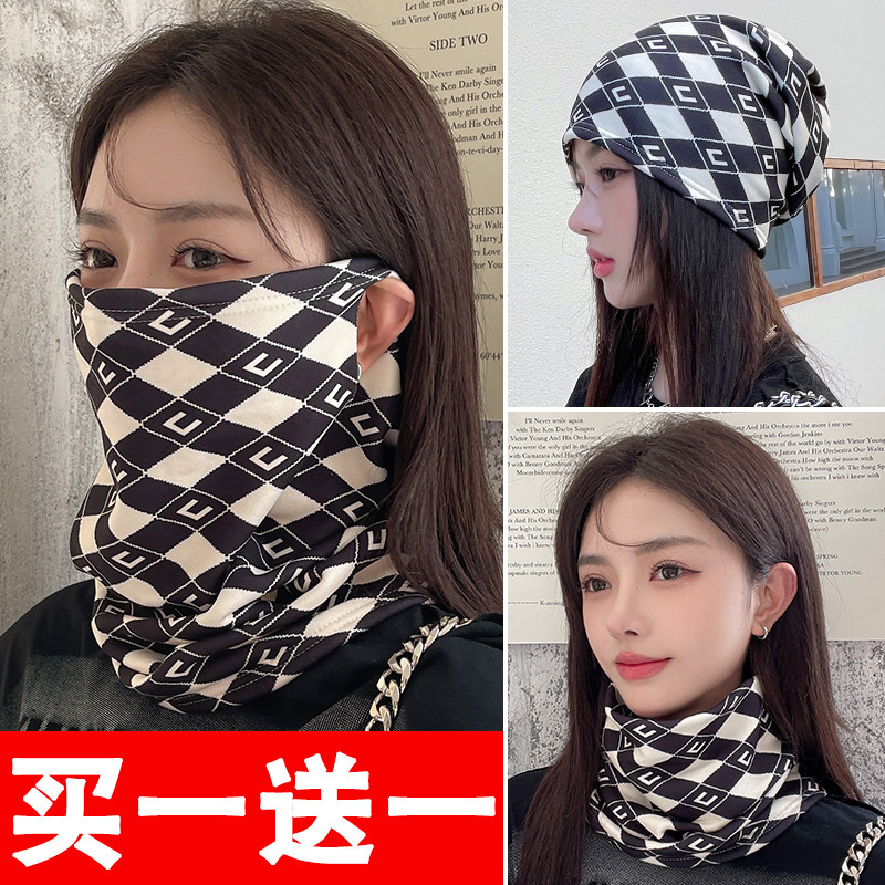 挂耳围脖女士冬季骑车防风保暖韩版百变头巾男德绒加厚护颈椎脖套