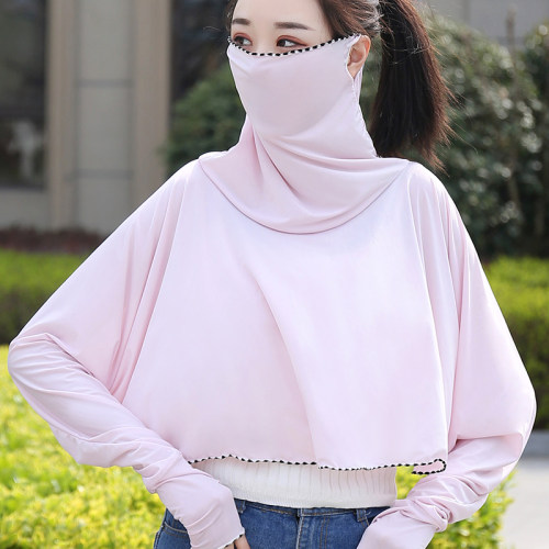 防晒面罩女款冰丝面纱遮阳骑行