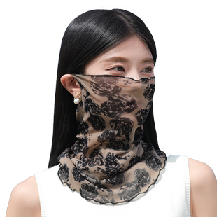 2026新款防晒面罩女士全脸夏季骑行冰丝护颈围脖套遮阳透气丝巾薄