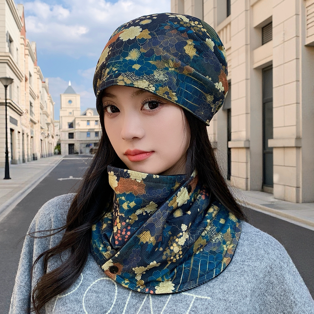 时尚围脖女士秋冬季防风套装保暖