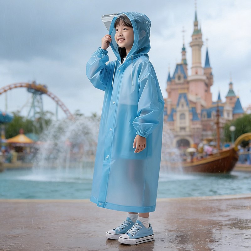 升级加厚儿童防暴雨帽檐雨披新款