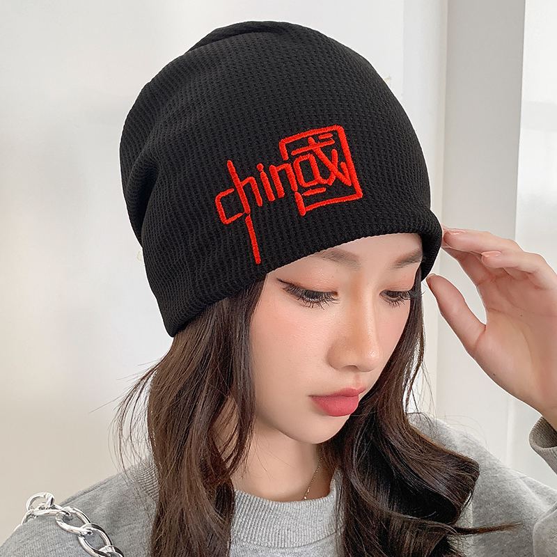 Hat keep warm Piles cap Baotou hat Embroidery Versatile student Neck protection Collar winter Knitted hat Month of capin the Accessories/Leather belt/Hat/Muffler , Hat  category - from Buy2taobao.com to provide professional Taobao agent buy service