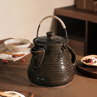 万土烧 怡养壶 中药炖煲陶瓷药壶养生壶 粗陶土壶 明火燃气灶适用