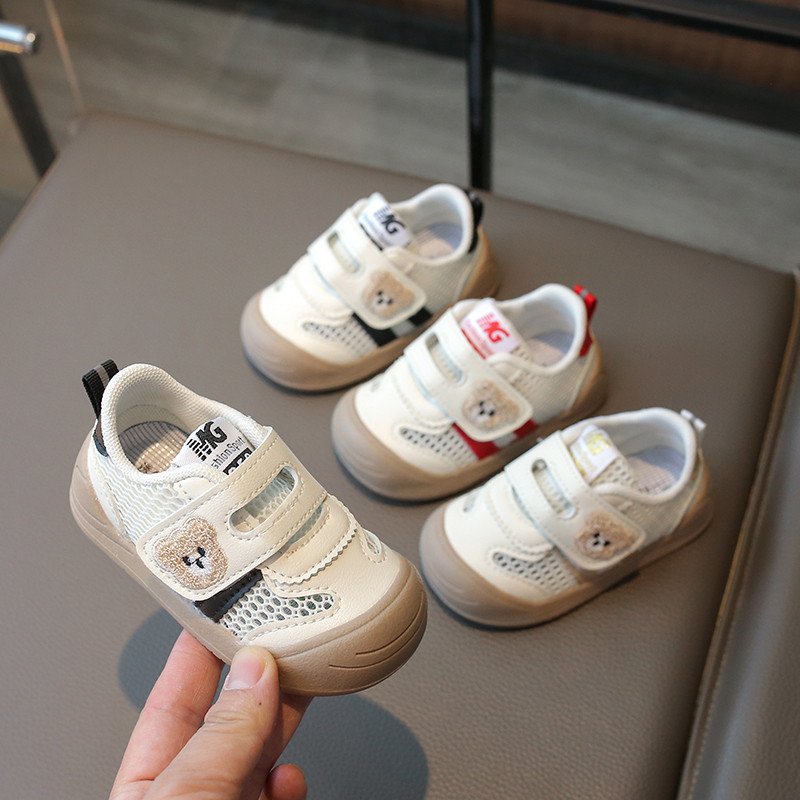 1-3岁网面透气运动鞋宝宝魔术贴鞋男女童学步鞋软底防滑儿童防踢