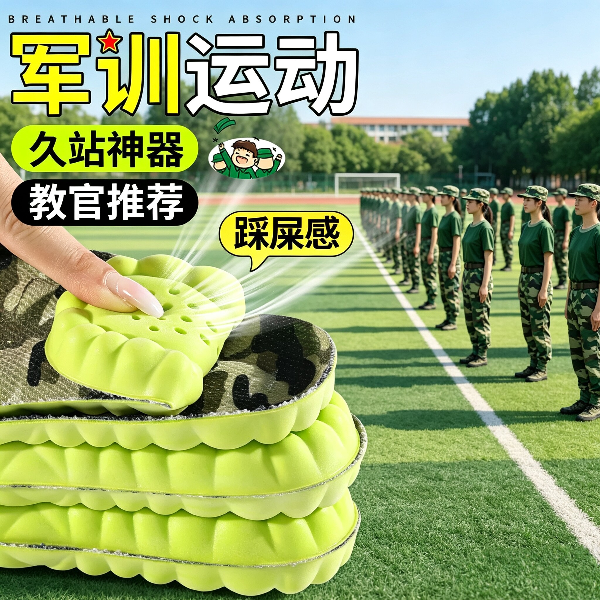 军训专用鞋垫超软防痛运动减震