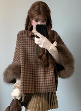 TOO家-双面羊毛外套(配可拆卸狐狸毛毛袖)(含100澳毛)250913788Z