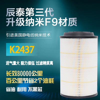 PU2437纳米空气滤芯适用于 于解放J6G260/280/320马力纳米F9空气