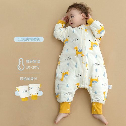 夹棉加厚柔软棉布分腿睡袋冬季