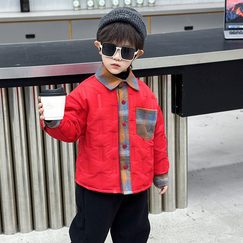 男童网红棉服秋冬新款帅气儿童加厚保暖棉衣网红柔软舒适吸湿透气