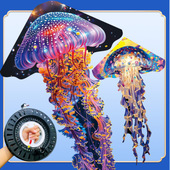 潍坊风筝 灯塔水母大风筝地摊微风易飞儿童风筝 2025新款