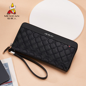 真皮商务高档男士 稻草人钱包男长款 2025新款 手拿包大容量拉链钱夹